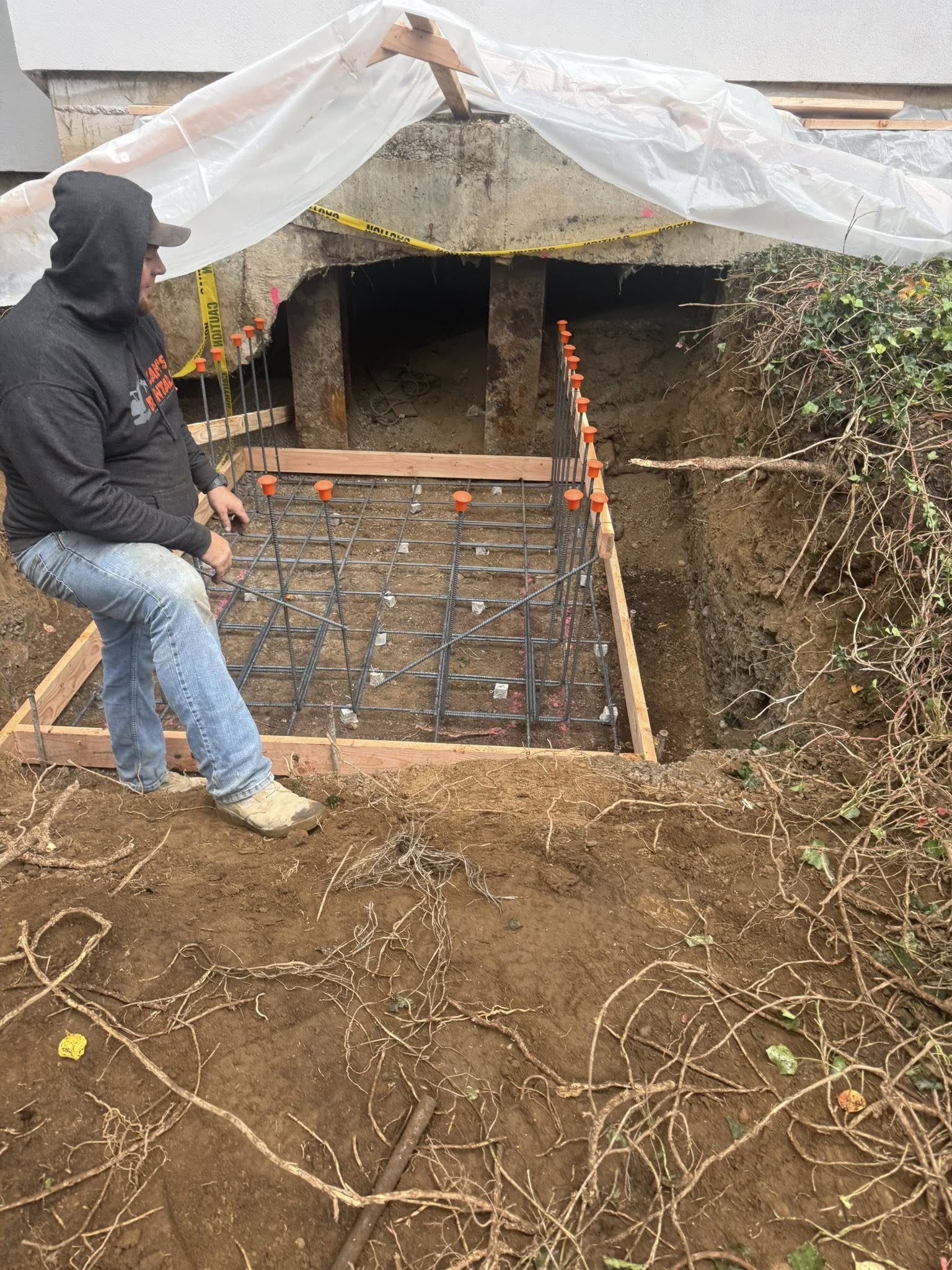 Foundation footings pour